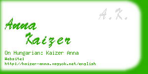 anna kaizer business card